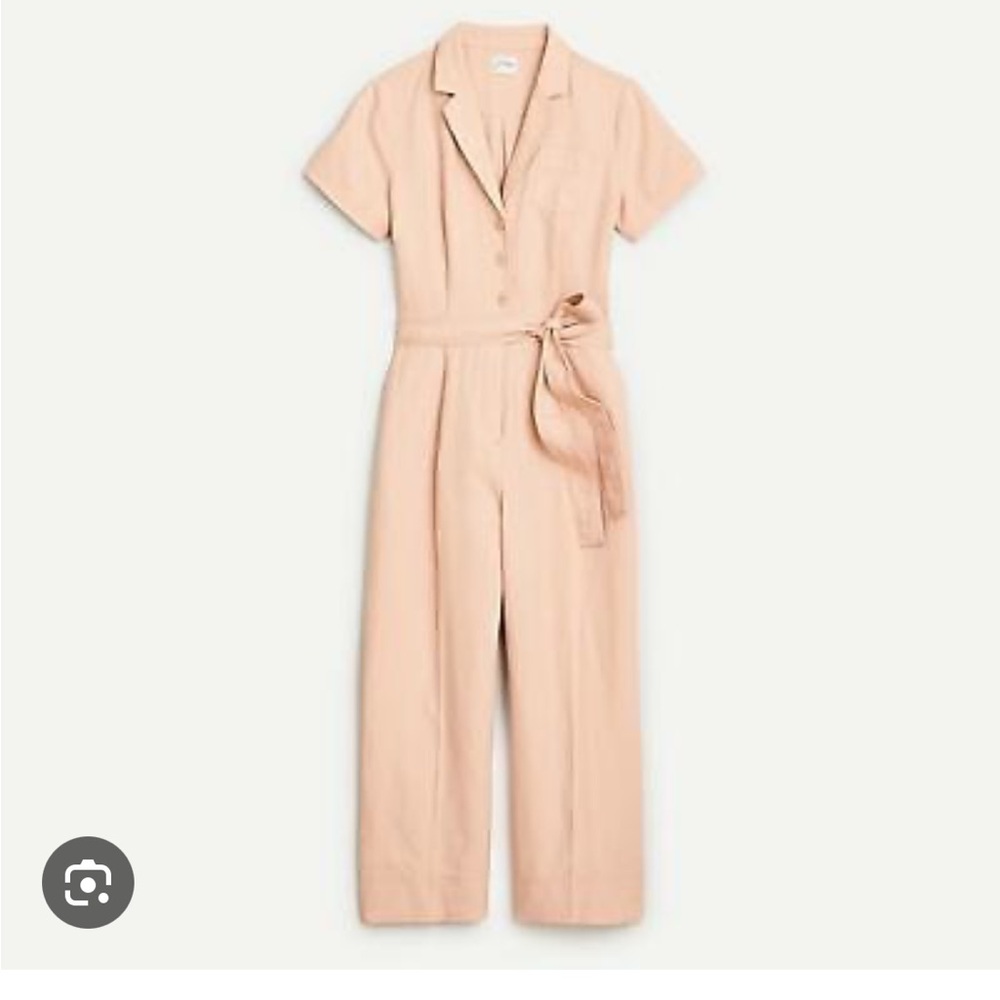 Jcrew wide leg linen blend jumpsuit in warm clay NWT